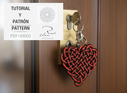 Tutorial y patrón para hacer un corazón de macramé