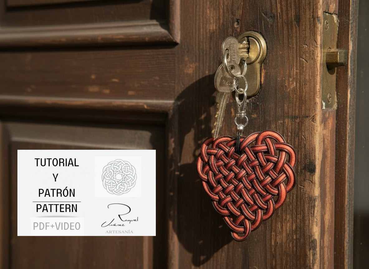 Tutorial y patrón para hacer un corazón de macramé