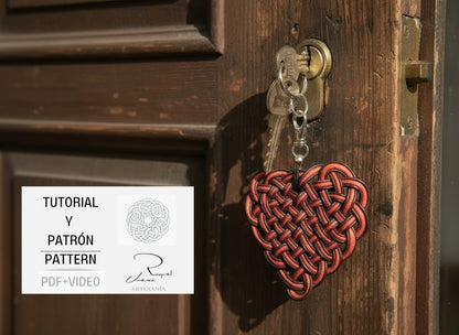 Tutorial y patrón para hacer un corazón de macramé