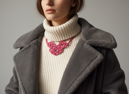 collar de cuero con nudos