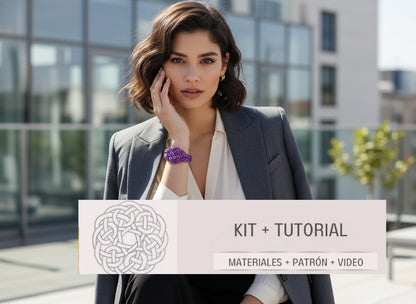 Kit y tutorial con materiales para pulsera de macramé
