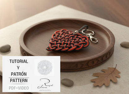 Tutorial y patrón para hacer un corazón de macramé