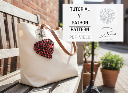 Tutorial y patrón para hacer un corazón de macramé
