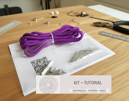 Kit y tutorial con materiales para pulsera de macramé