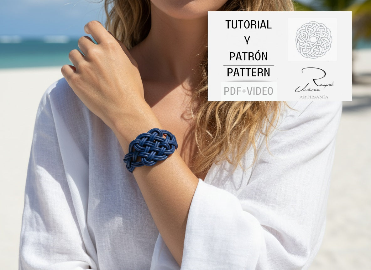 Tutorial y patrón para hacer pulsera de nudos de macramé