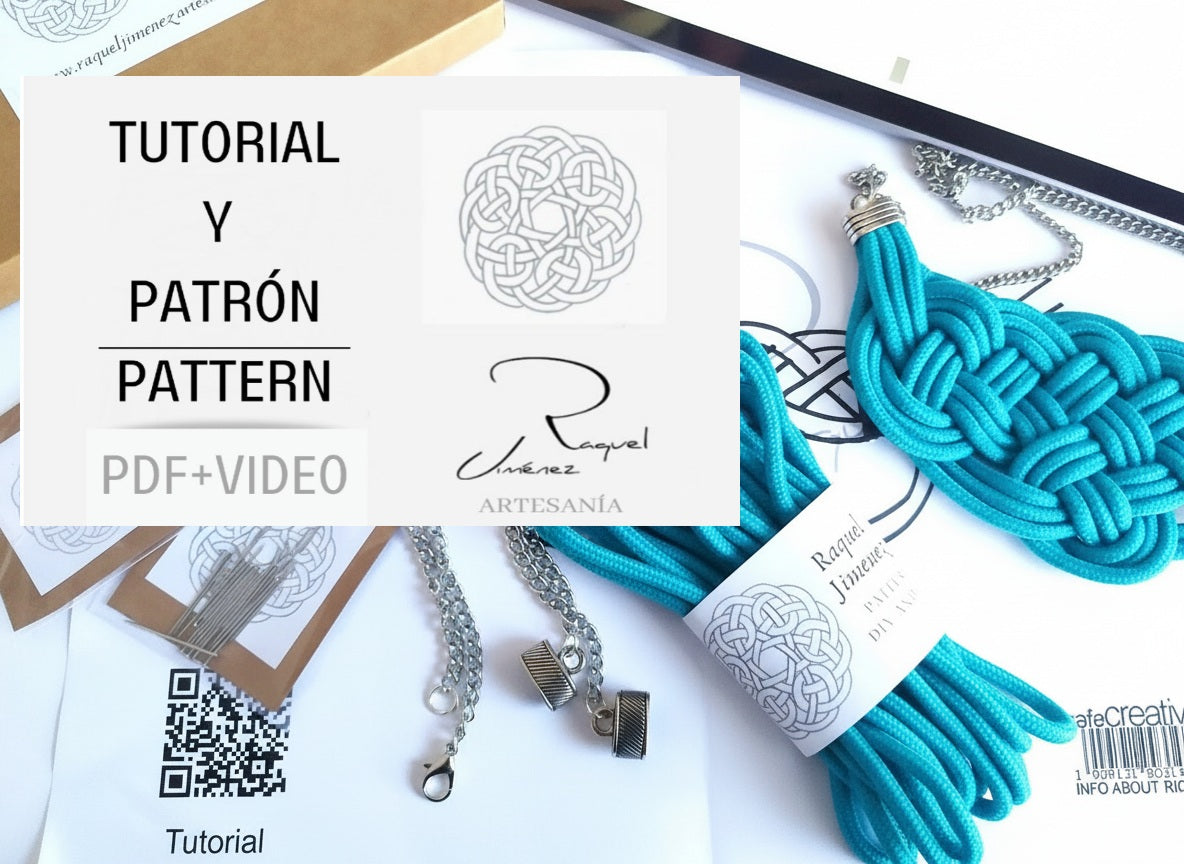 Tutorial y patrón para hacer collar de macramé