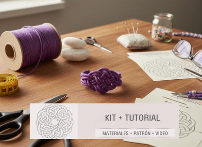Kit y tutorial con materiales para pulsera de macramé
