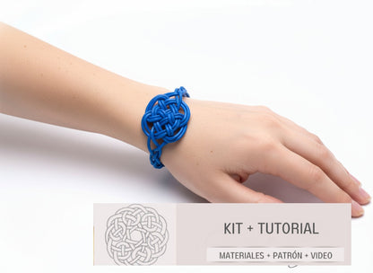 Kit to make Celtic leather bracelet, instructions and materials