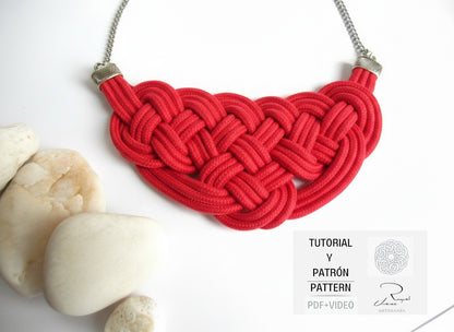 Tutorial y patrón para hacer collar de macramé
