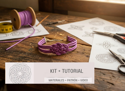 Kit y tutorial con materiales para pulsera de macramé