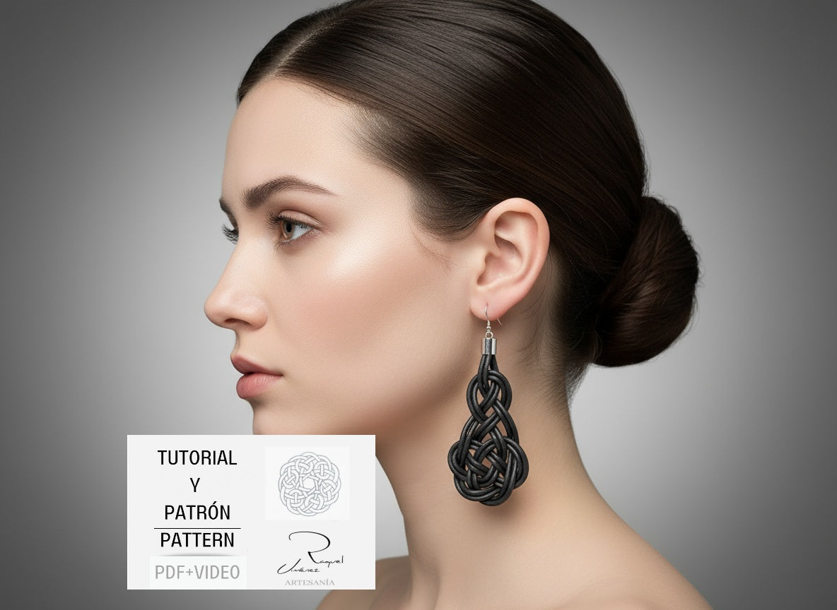 Tutorial to make macramé earrings with pattern