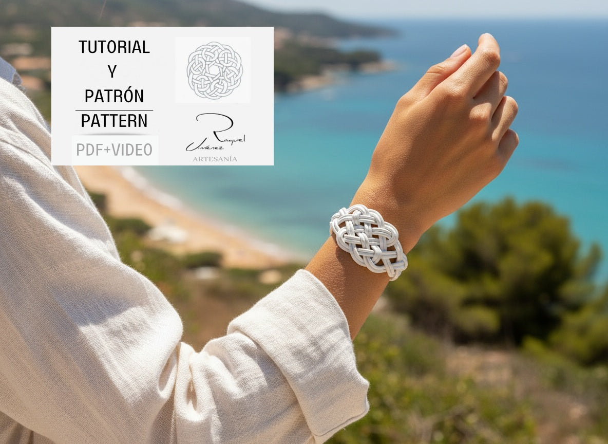Tutorial y patrón para hacer pulsera de nudos de macramé