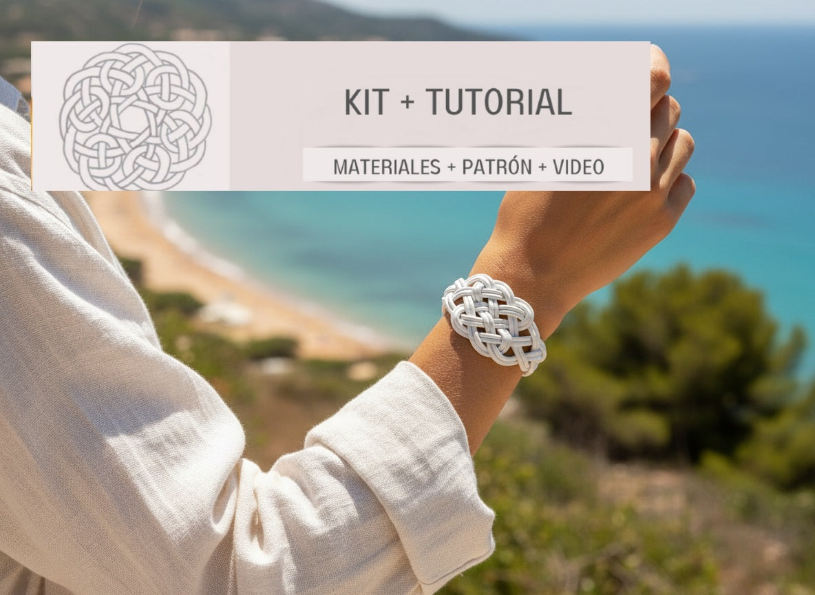 Kit para hacer pulsera celta de cuero, instrucciones y materiales