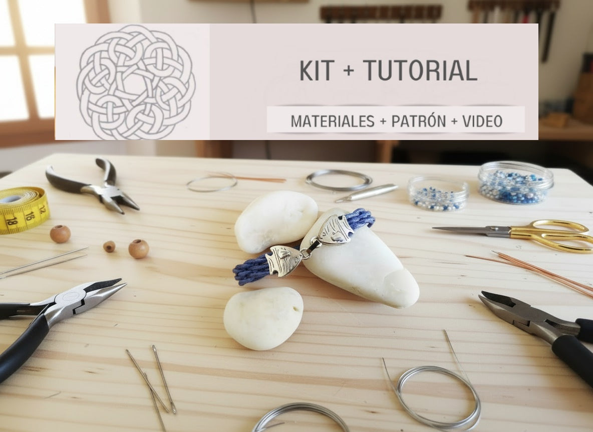 Kit y tutorial para hacer pulsera trenzada estilo marinero con cierre de pez