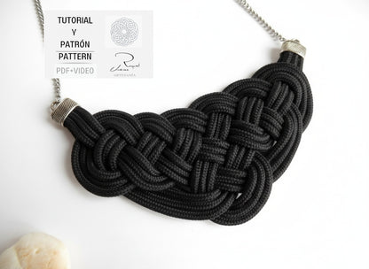 Tutorial y patrón para hacer collar de macramé