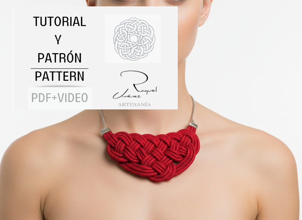 Tutorial y patrón para hacer collar de macramé