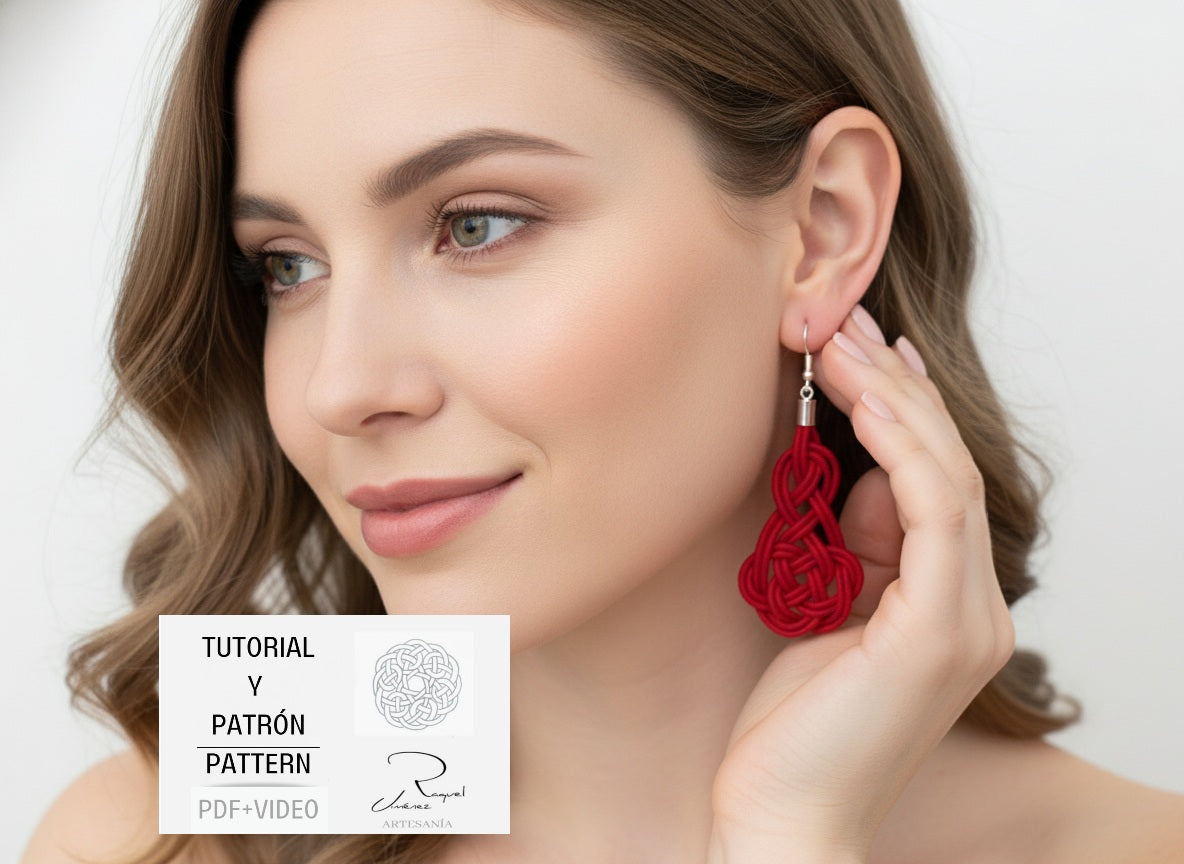 Tutorial to make macramé earrings with pattern