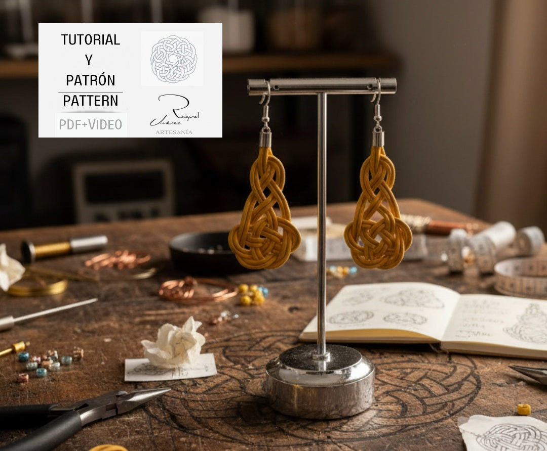 Tutorial to make macramé earrings with pattern
