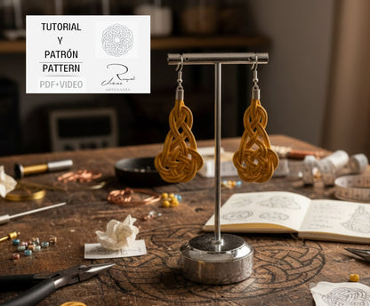 Tutorial to make macramé earrings with pattern