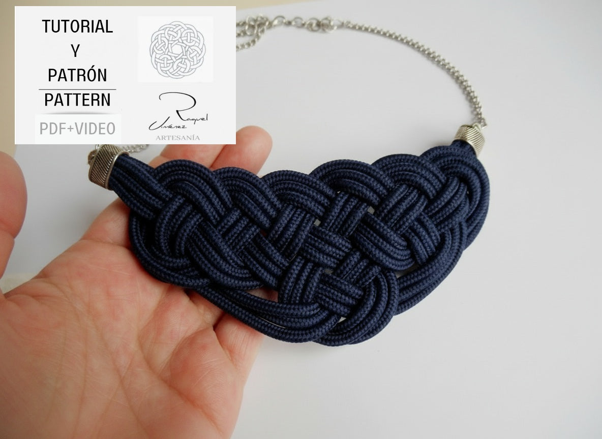 Tutorial y patrón para hacer collar de macramé