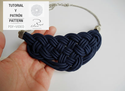 Tutorial y patrón para hacer collar de macramé
