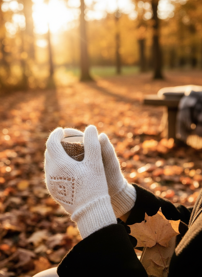 Modèle avec instructions pour tricoter des gants de laine sans couture