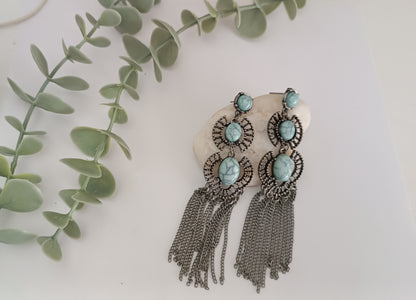 Boho earrings with turquoise