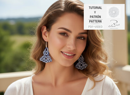 Tutorial y patrón para hacer pendientes de macramé