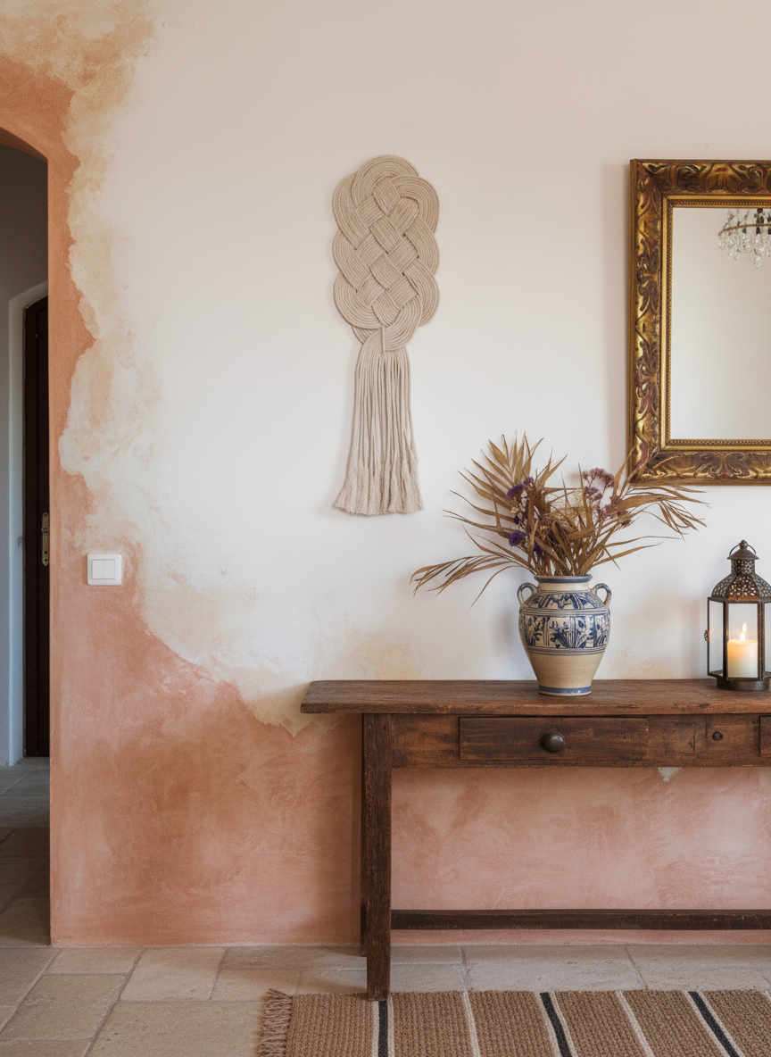 Tapiz nudos macramé para pared con nudo celta protector del hogar.