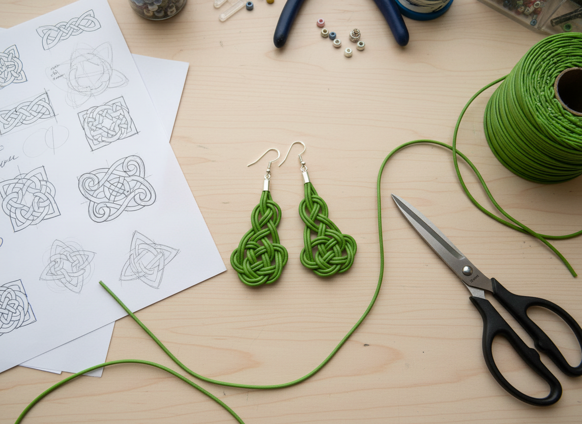 Tutorial to make macramé earrings with pattern