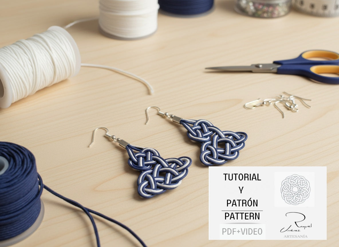 Tutorial y patrón para hacer pendientes de macramé