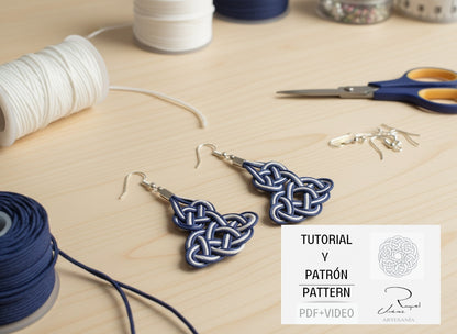 Tutorial y patrón para hacer pendientes de macramé
