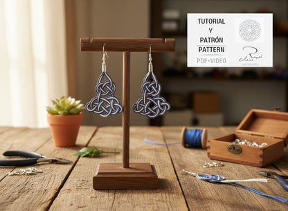 Tutorial y patrón para hacer pendientes de macramé