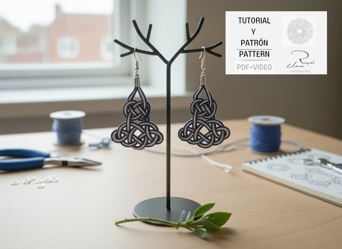 Tutorial y patrón para hacer pendientes de macramé