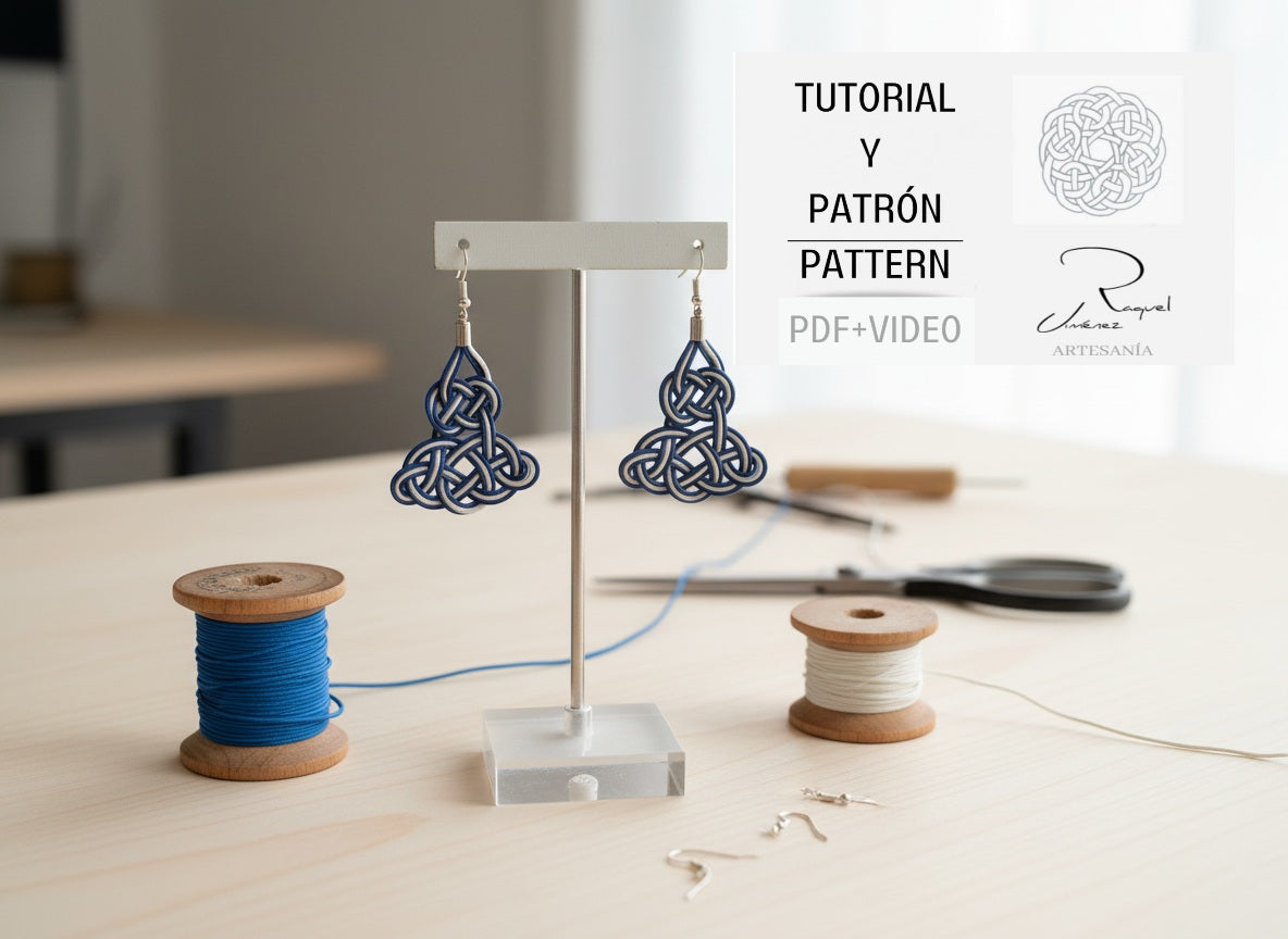 Tutorial y patrón para hacer pendientes de macramé