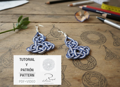 Tutorial y patrón para hacer pendientes de macramé