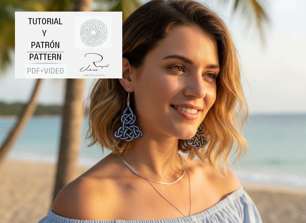 Tutorial y patrón para hacer pendientes de macramé