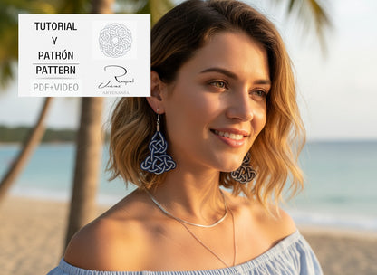 Tutorial y patrón para hacer pendientes de macramé