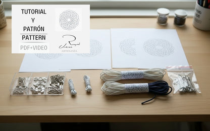 Tutorial y patrón para hacer pendientes de macramé