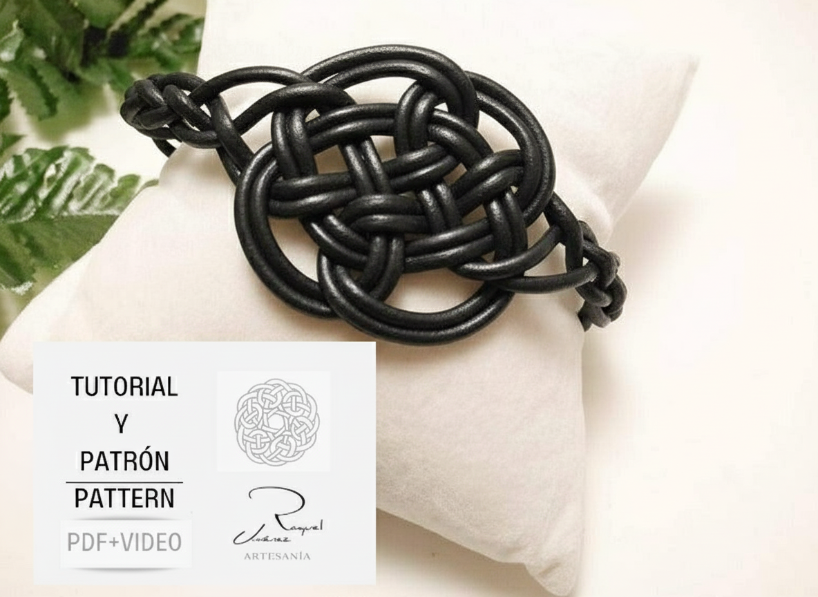 Kit to make Celtic leather bracelet, instructions and materials