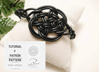 Kit to make Celtic leather bracelet, instructions and materials