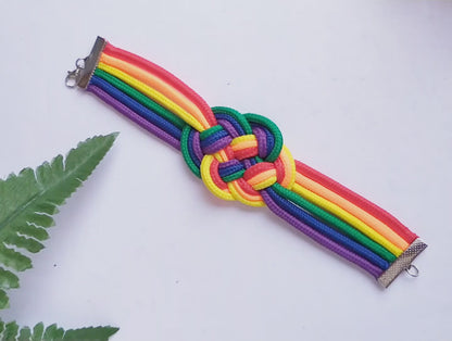 Rainbow bracelet, gay pride colorful knot bracelet