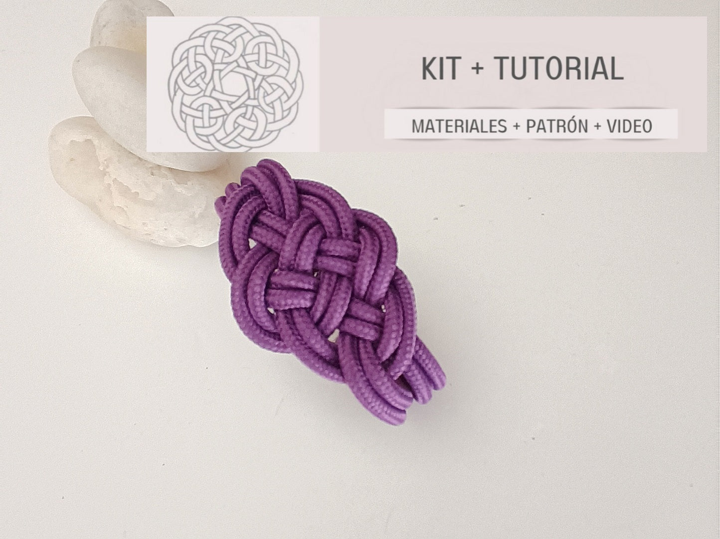 kit materiales y tutorial para pulsera color morado dia de la mujer