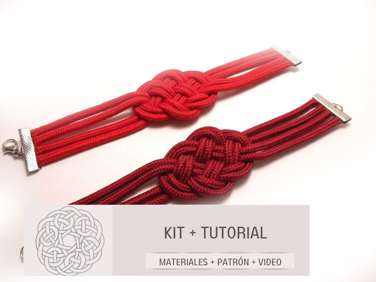 Kit con tutorial y materiales para pendientes de macramé de cuero