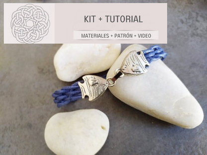 KIt con materiales y tutorial para hacer pulsera trenzada estilo marinero