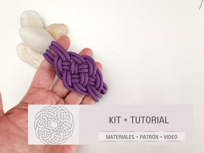 kit materiales y tutorial para pulsera color morado dia de la mujer