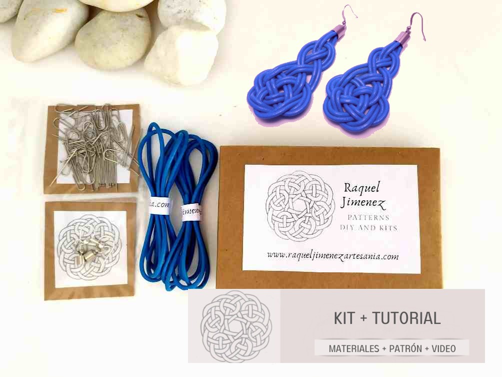 Kit con tutorial y materiales para pendientes de macramé de cuero y plata –  Raquel Jiménez Artesanía