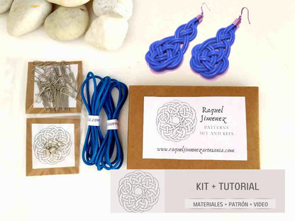 kit para hacer pendientes de cuero con nudo celta. Raquel Jiménez artesanía
