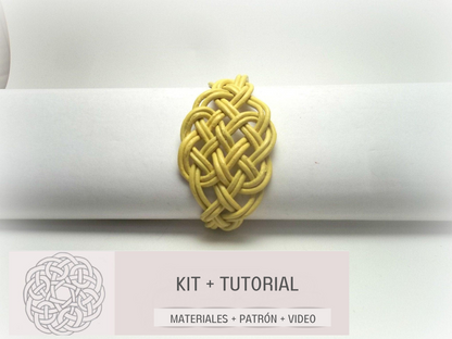 Kit to make Celtic leather bracelet, instructions and materials