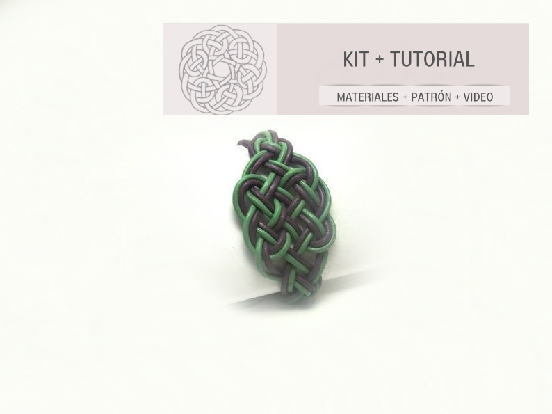 Kit para hacer pulsera celta de cuero, instrucciones y materiales